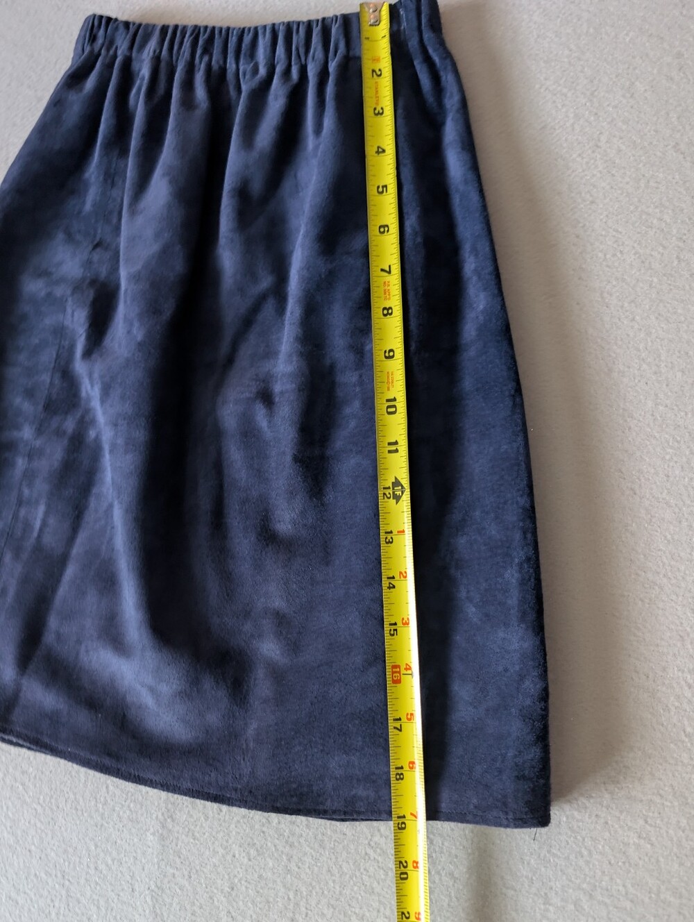 Leather City Navy Genuine Suede Mini Skirt Sz Small Edgy Avante Garde Tailored image 10